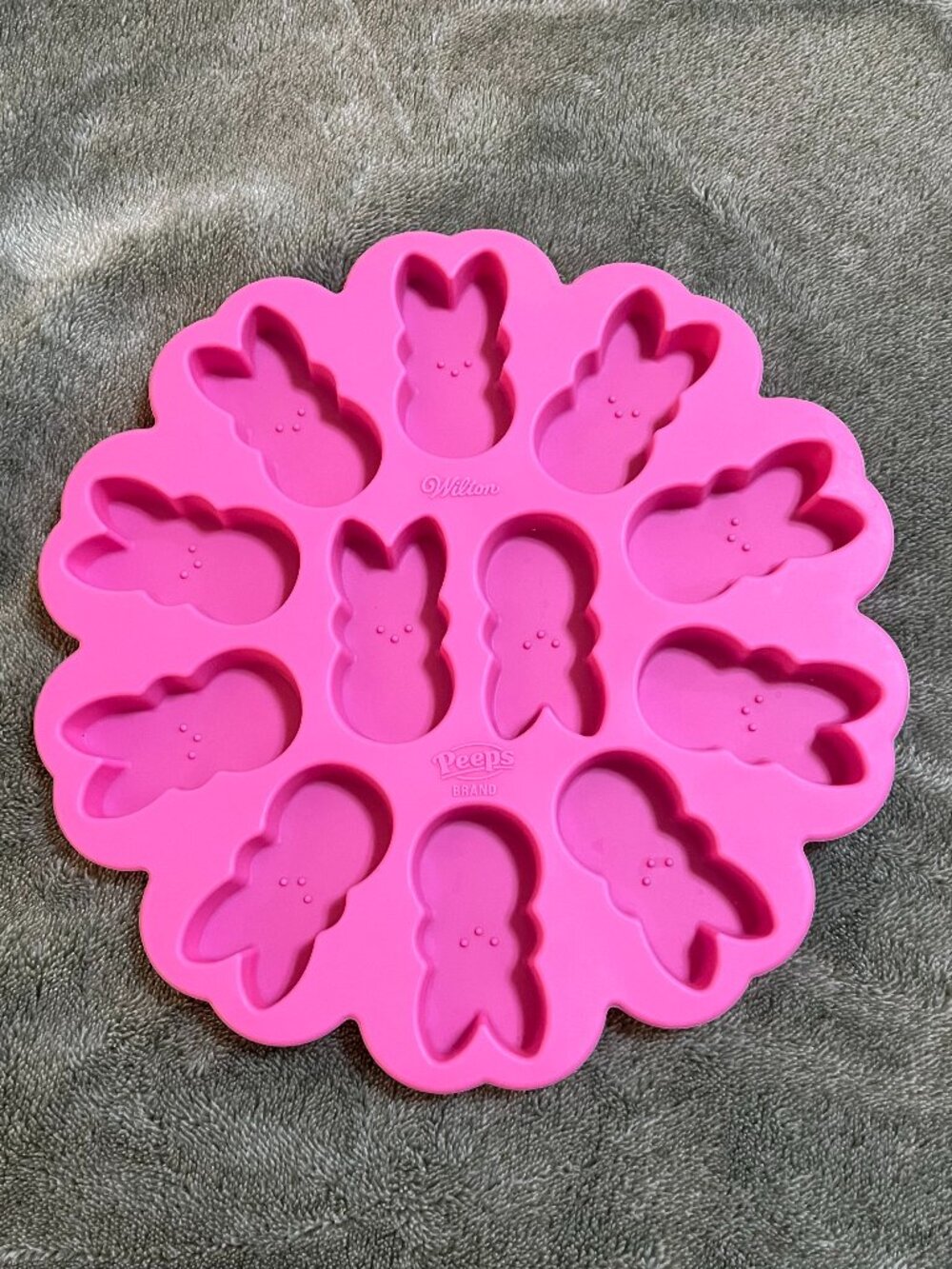 Wilton Peeps Pink Silicone Candy Mold Bunny 12 cavity